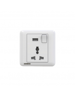 13A INTERNATIONAL SWITCH SOCKET SINGLE USB SOCKET [SIEMENS DELTA RELFA]